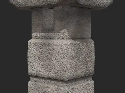 Korean Traditional Stone Lanterns Low-poly 3D model