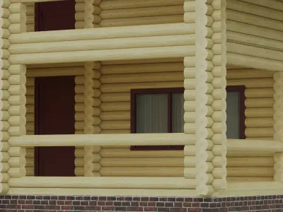 wooden house 3D model