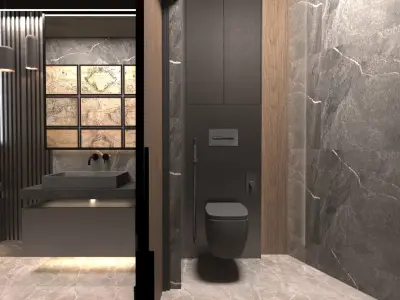 RESTAURANT RESTROOM DESIGN 3D model