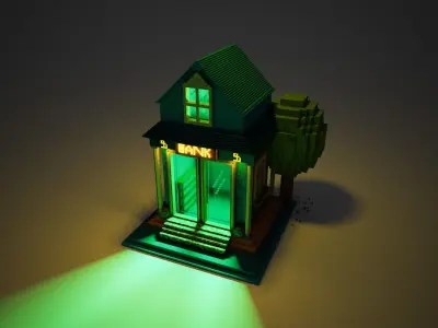 Voxel mini Bank 3D model