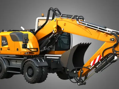 A918 Compact Litronic - Wheeled Excavator 3D model
