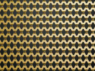Rusty Gold Sci-Fi Metal Mesh Transparent PBR Seamless Texture