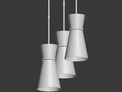 Clarkson Small Single Pendant Chrome 3D model