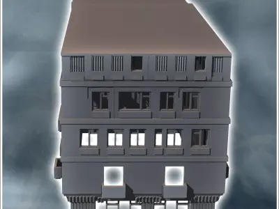 Set of modern modular multi-storey buildings 10 - Modern WW2 WW1 3D print model