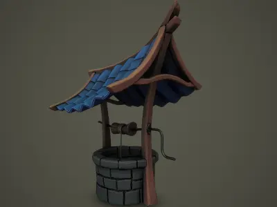 Stylized Well PBR Low-poly 3D model Low-poly 3D model