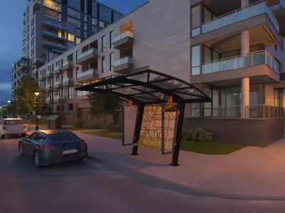 Bus Stop Bus station 3D model