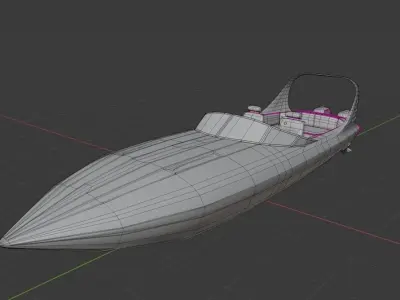 Motorboat speed boat 3D model