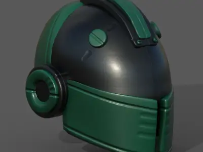 Helmet scifi military combat 3d model  Low-poly 3D model 2