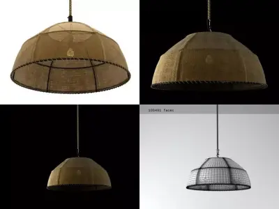 Burlap Dome pendant lamp 3D model