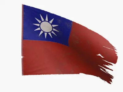 The Republic Of China Flag 1928-1949 Low-poly 3D model