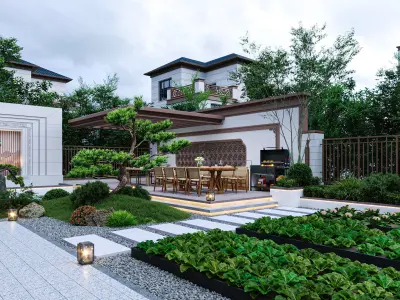 chinese courtyard 3D model