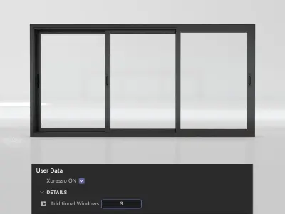 Sliding Window with Xpresso 3D model