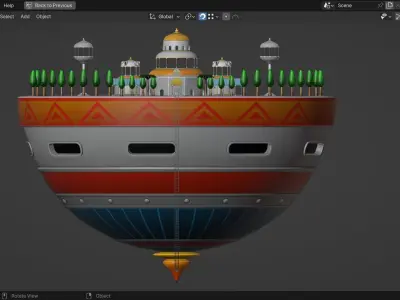 Low Poly Dragonball - Kami Lookout and Kame House Pack Low-poly 3D model