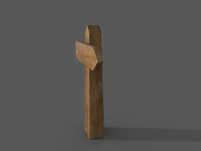 Small Signpost Low-poly 3D model