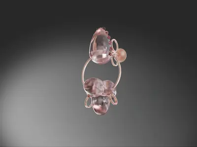 Brillant circle ear ring jewellery 2vol Free 3D model