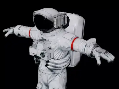 ASTRONAUT SPACESUIT CHARACTER HIGH QUALITY T POSE MODEL 3D model