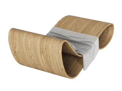 Agua Wooden Chaise Lounge  3D model