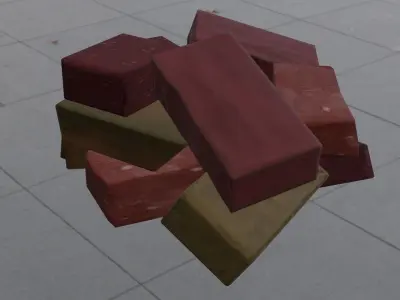 Brick pack Low-poly  Free low-poly 3D model