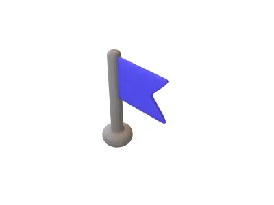 Location Flag v1 004 Low-poly 3D model