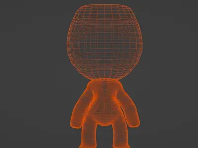 Cute Android Robot Character Game Ready Rigged and Animated Low-poly 3D model