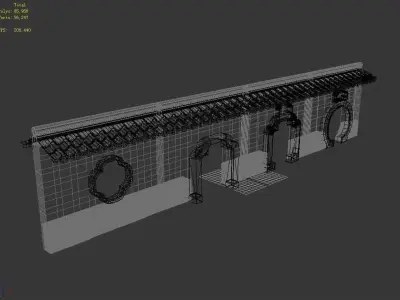 Game River Yang City - a small wall -03 3D model