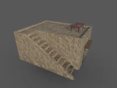 Village Mud House Low-poly 3D model