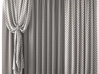 Curtain curtains with window 3D model
