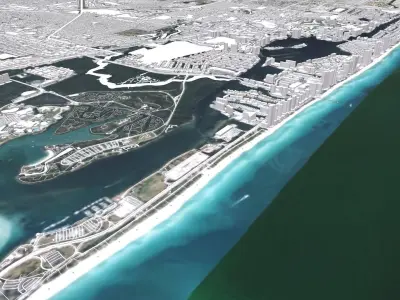 Cityscape  Miami Florida USA 3D model