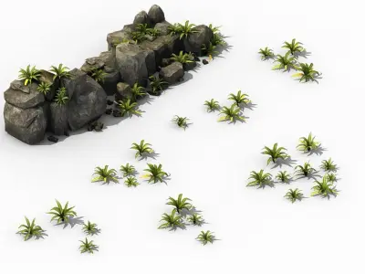 Brutal tribal - stone group 3D model