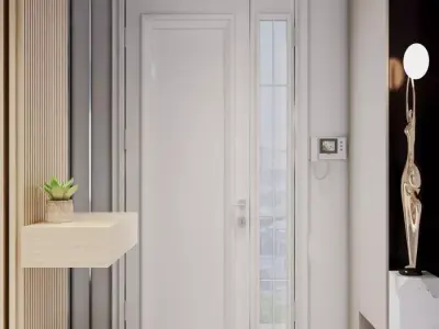 Neo classic door Low-poly 3D model