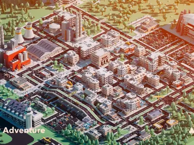 City Adventure Low-poly 3D model