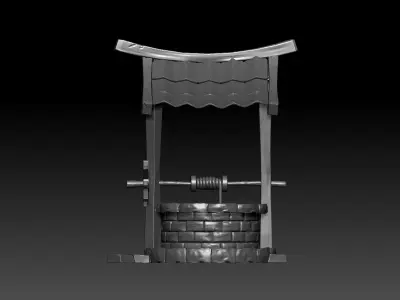 Old well High-poly 3D model Free 3D model