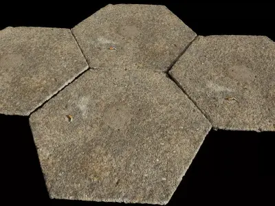 concretetile octagon of concrete 3D model