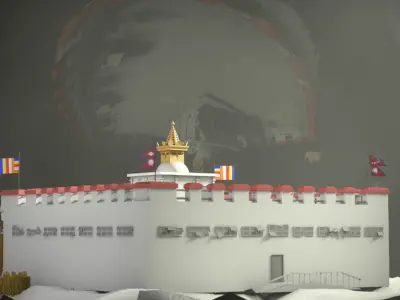 Maya Devi Temple 3D Model - Lumbini Nepal 3D model