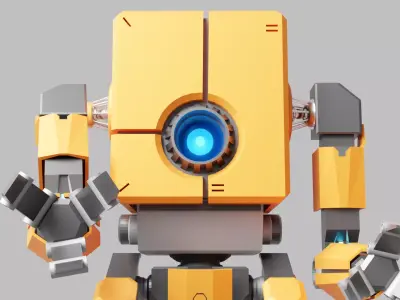 Orange Robot 3D model