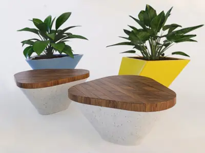 Bench modern planter boxes 3D model