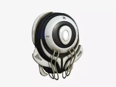 SciFi Backpack D05 White Black - Fashion Character Design Low-poly 3D model