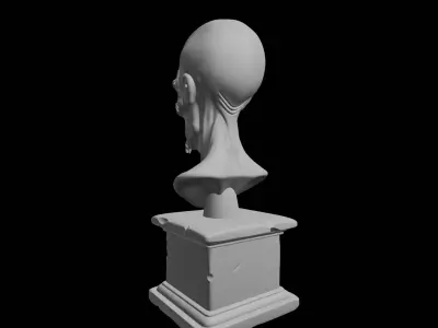 Ancient Alien Bust Mythic Extraterrestrial Sculpture 3D print model