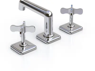 Waterworks Ludlow Faucet with Cross 3D model