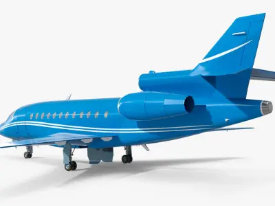  Business Jet Plane Rigged for Cinema 4D 