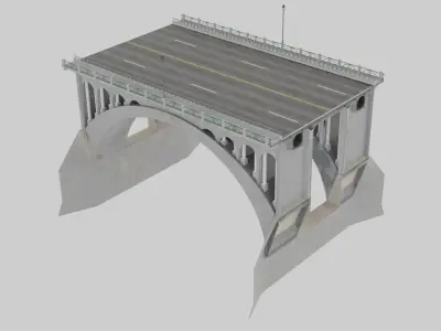Traffic Bridge Low-poly 3D model