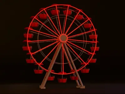 Ferris wheel Low-poly 3D model 9