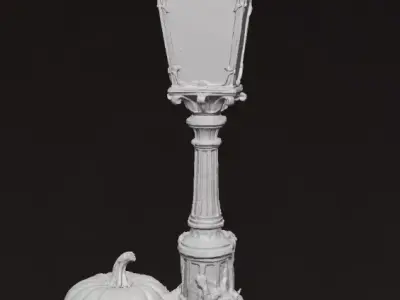 Ghostly Street Lantern Haunted 3D Printable STL Model 3D model