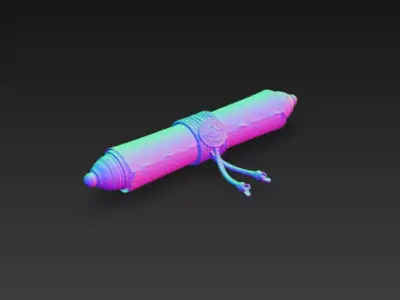 Medieval Parchment Scroll - Game Ready PBR 3D Model Low-poly 3D model