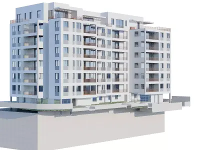 Residence Building 7 Low-poly 3D model