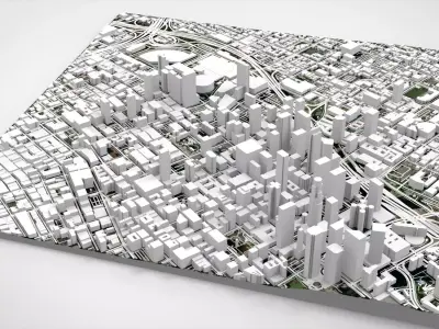 Cityscape Los Angeles Downtown California USA 3D model