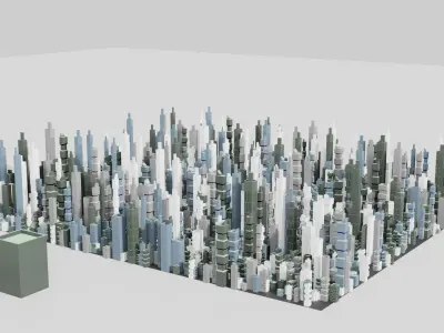 sci-fi city Low-poly 3D model