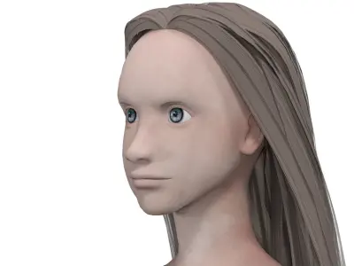 Girl with light gray hair 3D model purchase