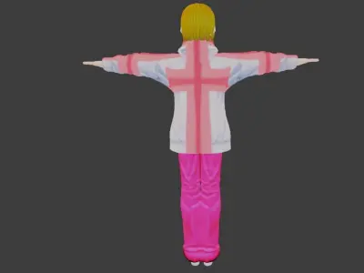 SciFi 3d anime kawaii girl character c23 Low-poly 3D model