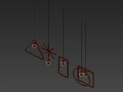 Vintage set of pendants 3D model